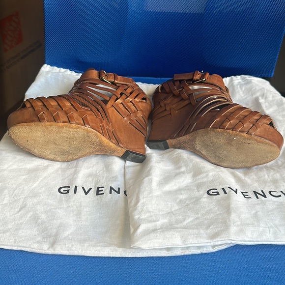 Givenchy Brown Corinne Woven Leather Wedge Heels - Picture 4 of 6